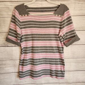 Croft & Barrow medium petite 100% cotton short sleeve blouse